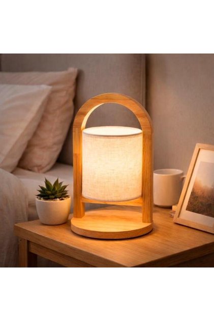 Wooden Table Lamp with Warm Light and Modern Design