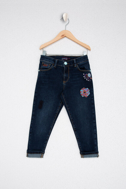 Kız Çocuk Mavi Jean Pantolon 50208979-DN0022