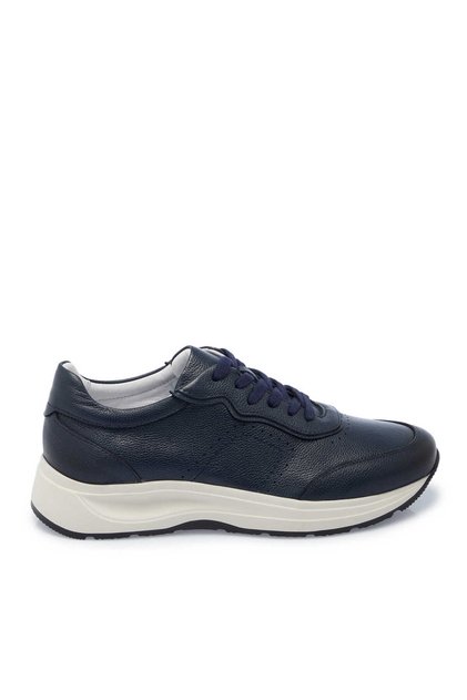 Lacivert Hakiki Deri Erkek Sneaker - E25I1AY57210-A31