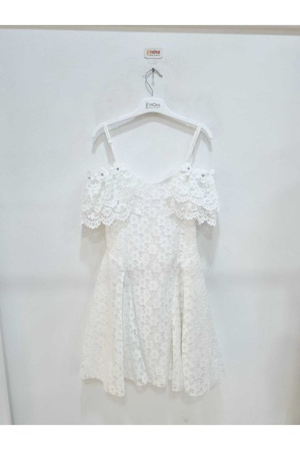 Girl's Off-Shoulder Ruched Flared Dress - New Season