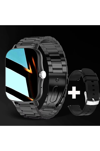Black Steel Strip LAXASFIT 2025 New Smart Watch for Men Women Gift Full Touch Screen Sports Fitness