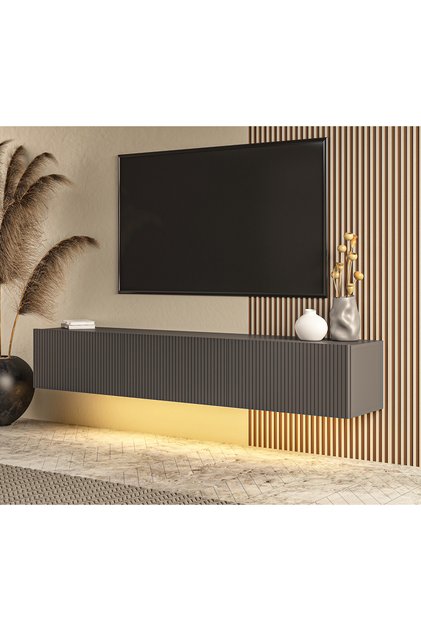 Avido 150 cm Günışığı Led Işıklı Tv Sehpası, Tv Ünitesi, Duvar Ünitesi