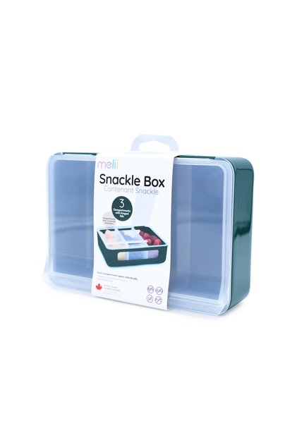 Cutie snack 3 compartimente, melii, pine green copii cu varsta peste 0 luni