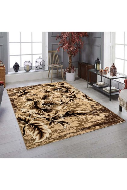 Covor Friese Multifloral Maro, 50x80 cm, Floral - 50x80 cm, dreptunghiular, Maro