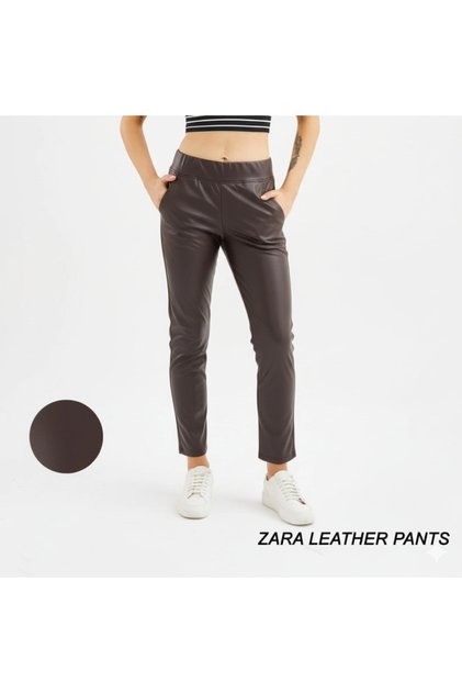 Oroverde Women's Zr Leather Black Pants Leggings