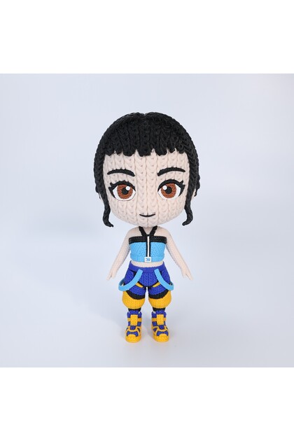 Rim Dollページ PrinTerra K-Pop Demon Hunters Zoey Figür 23cm-Örgü Dokulu Boyasız
