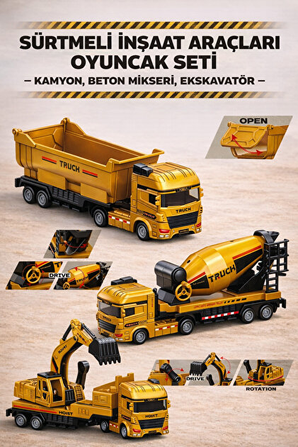 YILDIRIM OYUNCAK Frictional Motion 360 ° Rotatable Construction