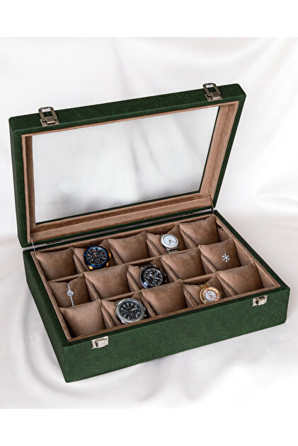 Shansora Design 15-Piece Watch Box, Faux Leather Covered, Special