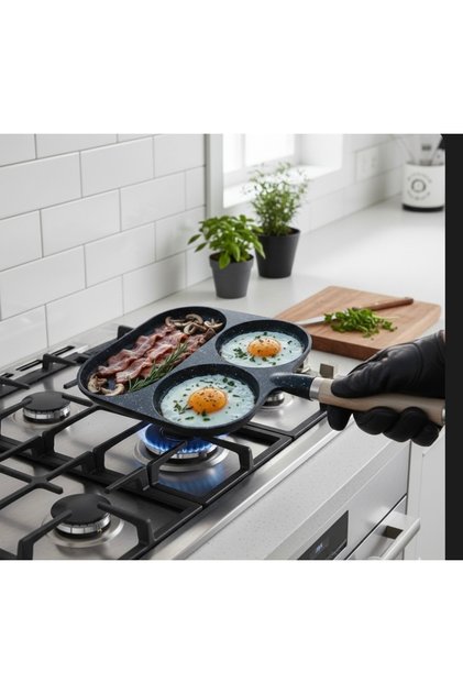 Divided Granite Cast Iron Pan Pancake Omelet Enjoyment Pan