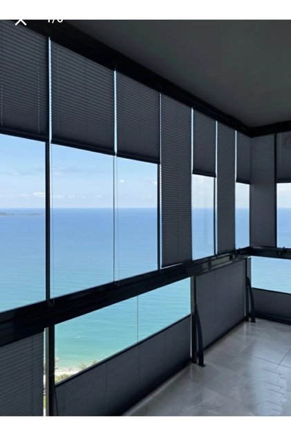 Plise Katlanır Cam Balkon Perdesi - Ofis Perdesi - Mutfak Perdesi - Salon Perdesi Antrasit