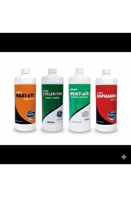 4 lü Set Dophamin-Maxi Vit-Ment Air-E Selen Yum 1lt Premiks