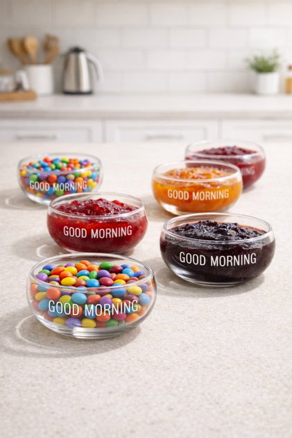 Borosilicate 6-Piece Round Snack Bowl Glass Bowl Set Kw-703