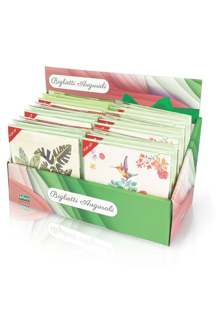 Felicitare POP-UP fantasie, cu modele asortate cu detalii aurii pe exteriorul felicitarii - 13.5 x 1