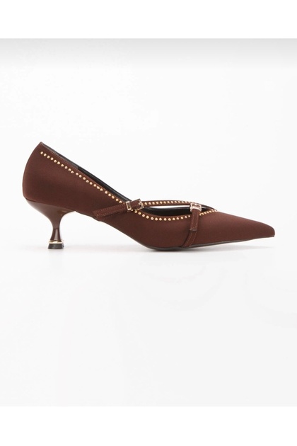 Staple Detailed Belted Satan Short Heel Stiletto