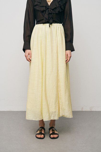 Women's Lace Detailed Solid Color Maxi Skirt