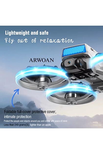 ARWOAN XJ2 Drone Kamera LED Aydınlatma, Uzaktan Kumandalı