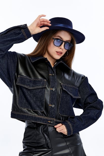 Women's Fur Leather Large Pocket Buttoned Warm Jacket Casual Coat