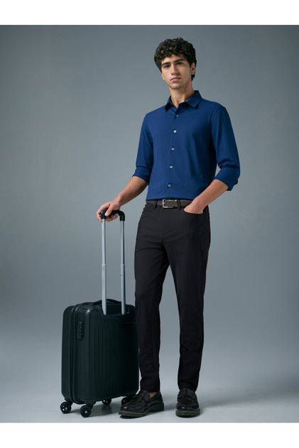 Men Semi-Formal Solid Straight Fit Trousers with DURACOOL