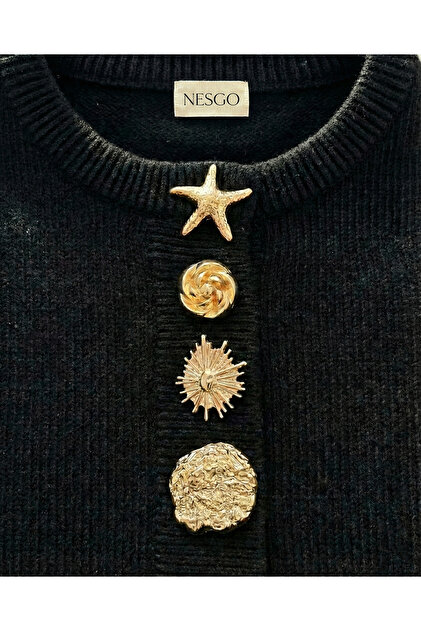 Z.A.R.A Serisi Kombin Gold Metal Düğme Seti - 4’lü Büyük Boy Set