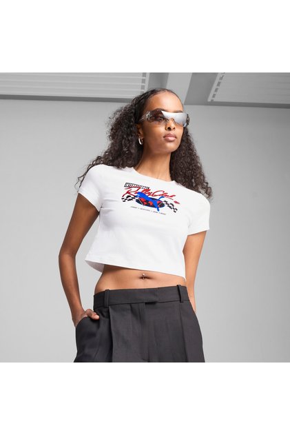 Womens GRAPHICS Moto Baby T-Shirt - White