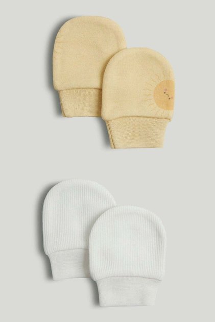2 Pack My First Cotton Baby Mitts