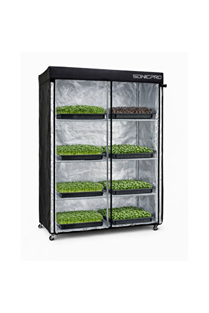 SonicPro Bitki Yetiştirme Kabini Microgreen Model Raflı Tekerli