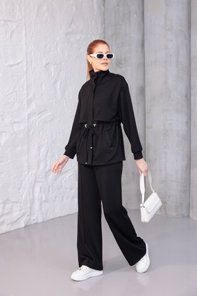 Zitex Modal Tracksuit Set with Astar Pocket Details Modal tracksuit set with Chema fabric details and elasticated waist pants