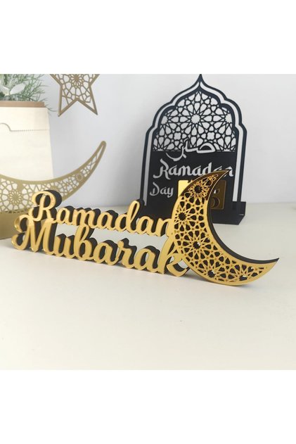 Ramadan Decorations, Tabletop Decors Mubarak Sign, Ramadan Kareem Sign Eid Decoration Home Decor