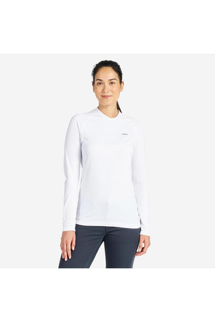 Decathlon Kadın UV Korumalı Uzun Kollu Tişört - Beyaz - Sailing