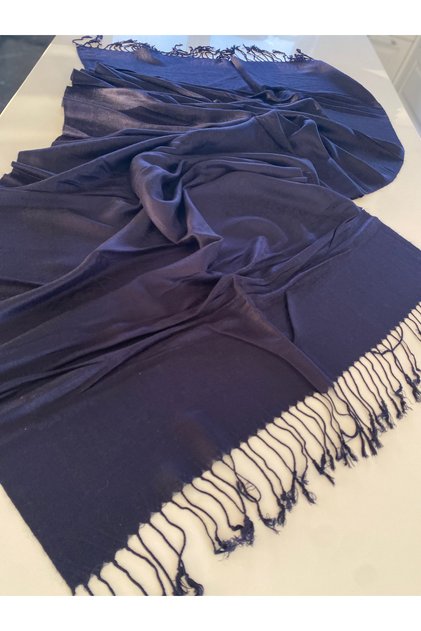 Navy Blue Elegansa Shoulder Scarf with Cashmere Texture Stylish Shawl Cashmere Sal (Cashmere)