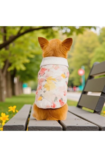 Flowers Soft Spring Small Breed Dog Vest Raincoat