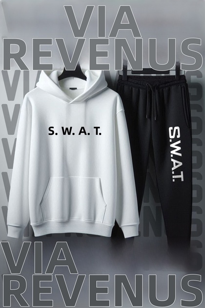 S.W.A.T. Printed Unisex Wide Fit Soft Fabric Hooded Tracksuit Set