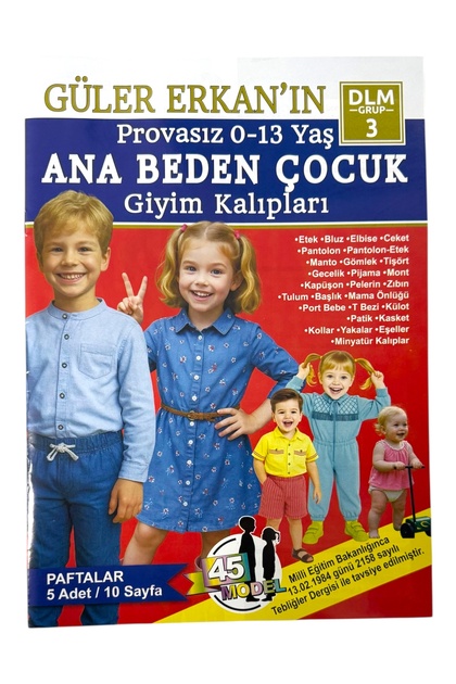 Güler Erkan Ana Beden Çocuk Giyim Kalıpları No:3 YENİ BASKI 2026