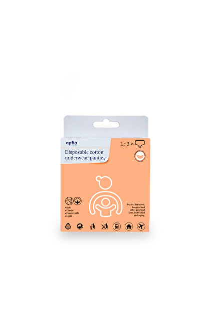 Chiloti din bumbac de unica folosinta, marimea L, Apfia Care, 3 buc