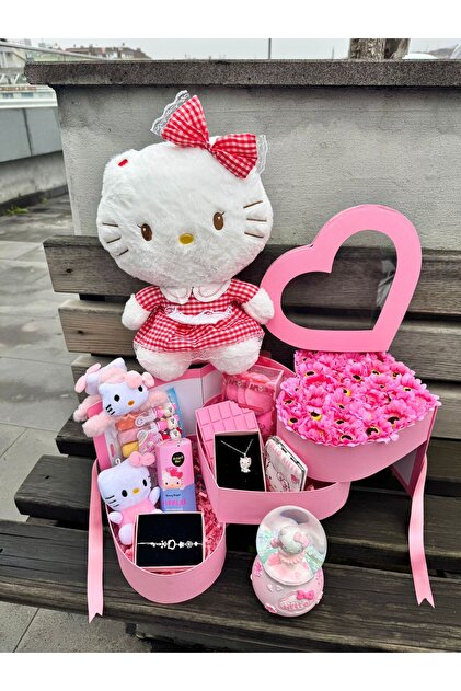 NUREYY AKSESUAR DOPDOLU hello kitty set hello kity hediye seti
