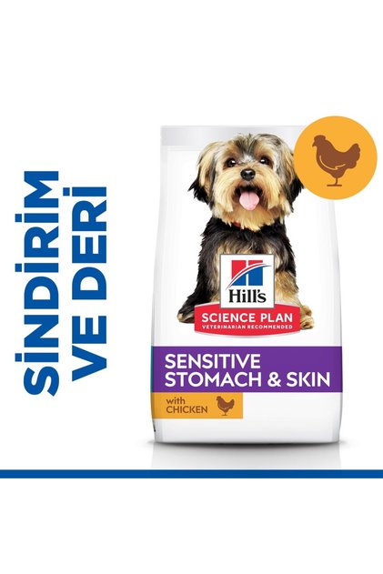 SCIENCE PLAN Hassas Mide & Deri Yetişkin Küçük ve Mini Irk Tavuklu Köpek Maması 1,5 kg