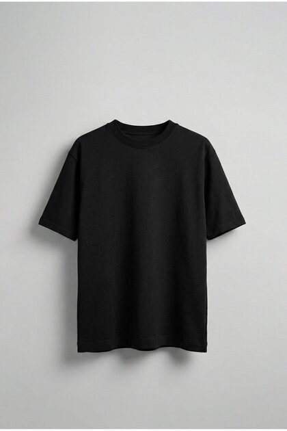 Men's Oversized Premium Fabric Grammage Basic T-Shirt Black