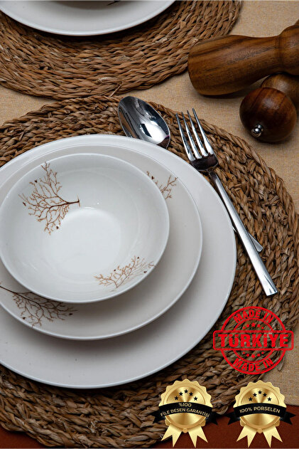 Tree of Life 18 Pieces Porcelain Dinner Set for 6 People