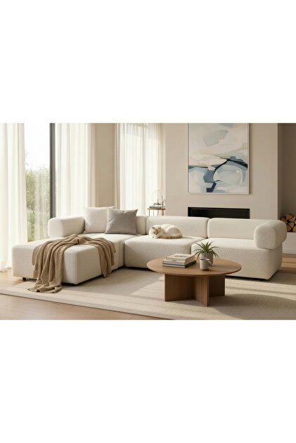 Aune M2S　ｂ1セット　スペシャル Vivense ALBA BUKLE MODÜLER KÖŞE KOLTUK, BEYAZ - Fiyatı, Yorumları