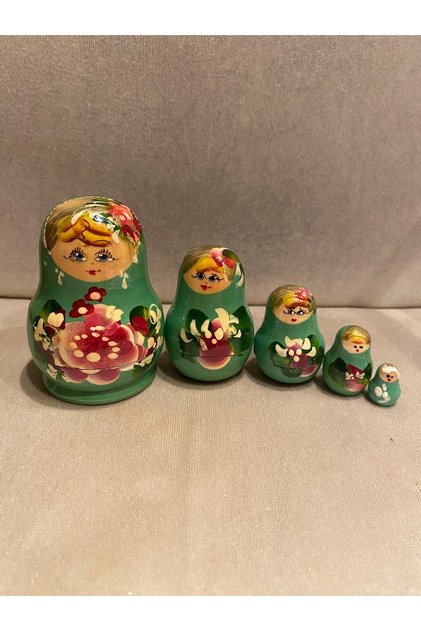 5`li Küçük Boy Rus Matruşka Bebek Rusya Ahşap Bebekler Matrhuska