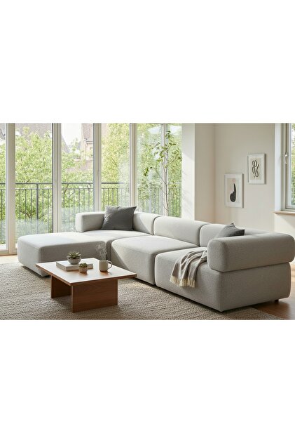 Aune M2S　ｂ1セット　スペシャル Vivense ALBA BUKLE MODÜLER KÖŞE KOLTUK, GRİ - Fiyatı, Yorumları