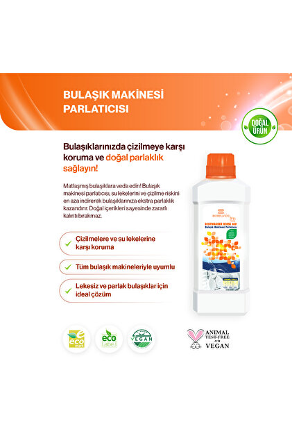 BioBellinda Doğal Bulaşık Makinesi Parlatıcısı Makinenize Uzun