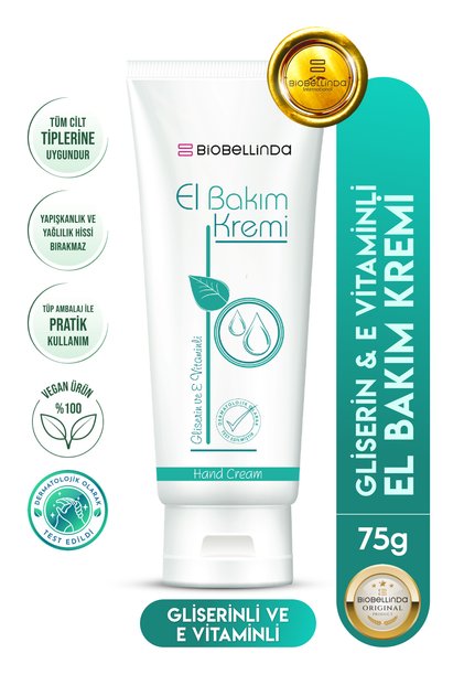 Doğal Nemlendirici El Bakım Kremi (Gliserinli & E Vitaminli) 75 ml