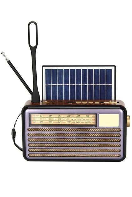 DENX Radio Bluetooth & HIFI-Speaker with Solar Panels, Sd Card, Usb & Aux, Radio FM/AM/SW, DX2436