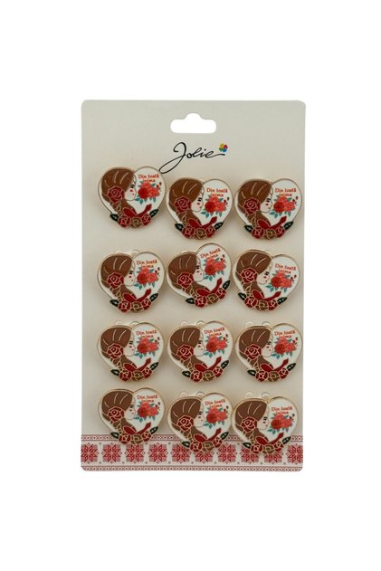 Set 12 Brose Martisor Primavara Fata cu Mesaj Din Toata Inima