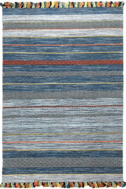 Trb-02 Iskandinav Pamuk Kilim El Dokuma Açık Mavi