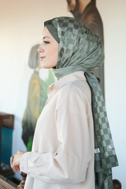 Dama Desenli Monogram Şal MONOV03-26