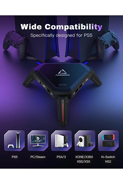 AimZenix Monster AX600 PS5 Klavye Fare Konsol Dönüştürücüsü PS4
