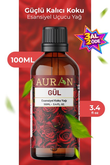 Gül Esansiyel Uçucu Koku Yağı Difüzör Esansı Buhurdanlık Yağı Aromaterapi Yağı 100ml