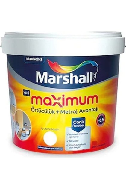 Maximum Silikonlu Iç Cephe Boyası 7.5 Lt Beyaz - 15 l - 10 kg